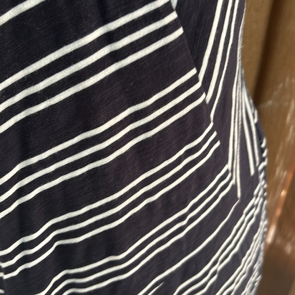 Anthropologie black and white Maeve Moka One Shoulder Striped Dress - Picture 4 of 7